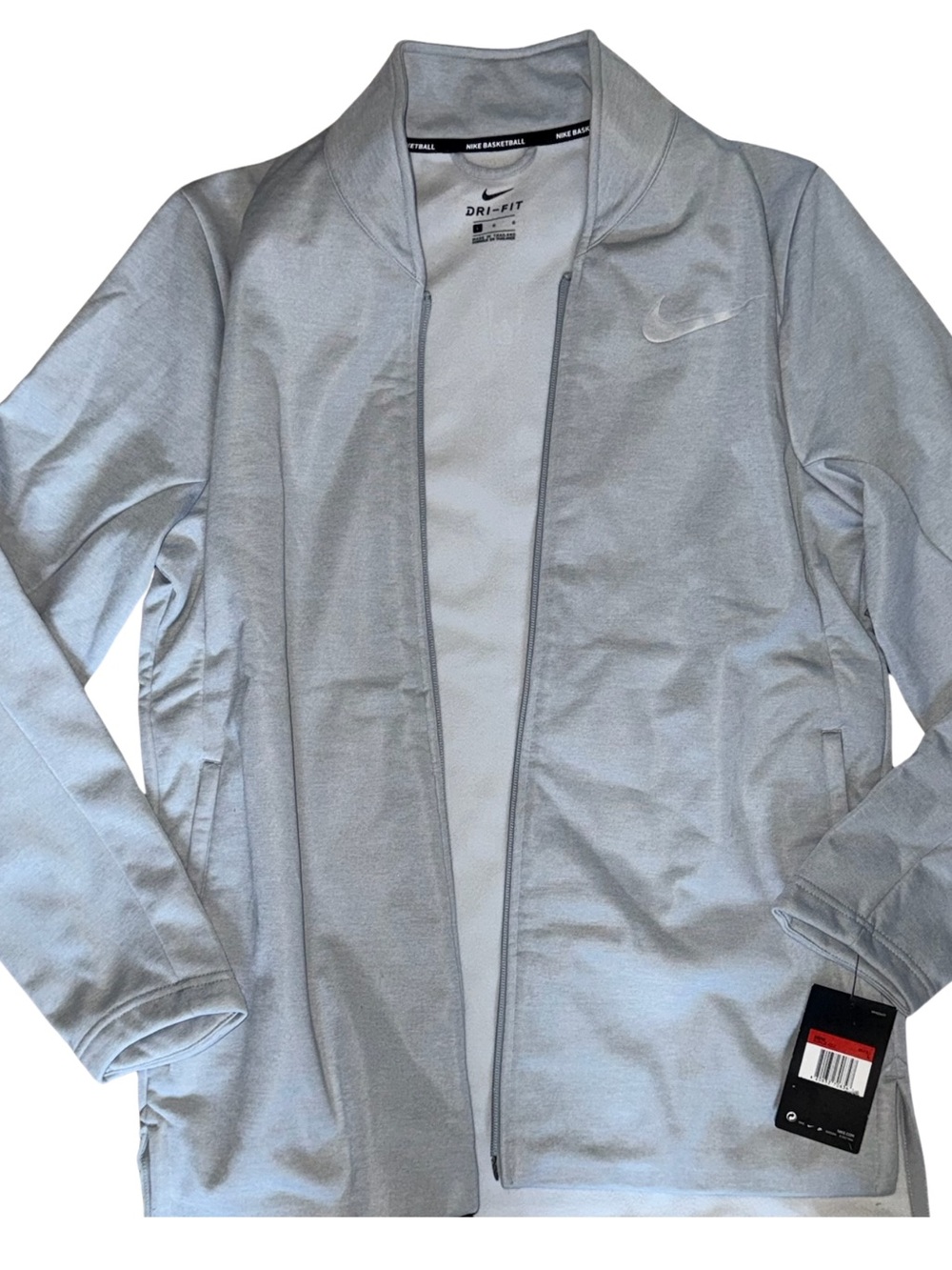 NWT Nike Light Gray Zip Basketball Jacket with KD35 Patch
